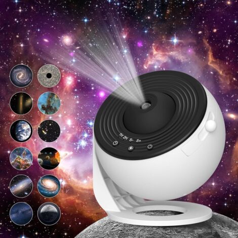Projecteur d'étoiles rotatif à 360° : projette des galaxies et des ciels étoilés réalistes, veilleuse USB, idéal pour les chambres et les crèches.