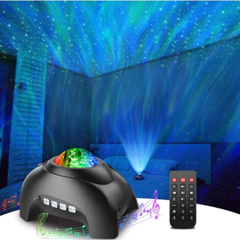 Projecteur d'étoiles，Projecteur de chambre, enceinte Bluetooth Projecteur Aurora, home cinéma, décoration de la pièce (noir)