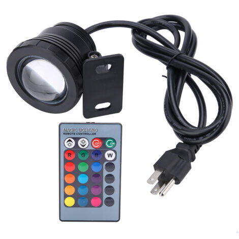 Projecteur d'extérieur multicolore étanche à LED RGB LED AC85265V (10w noir 9perles)
