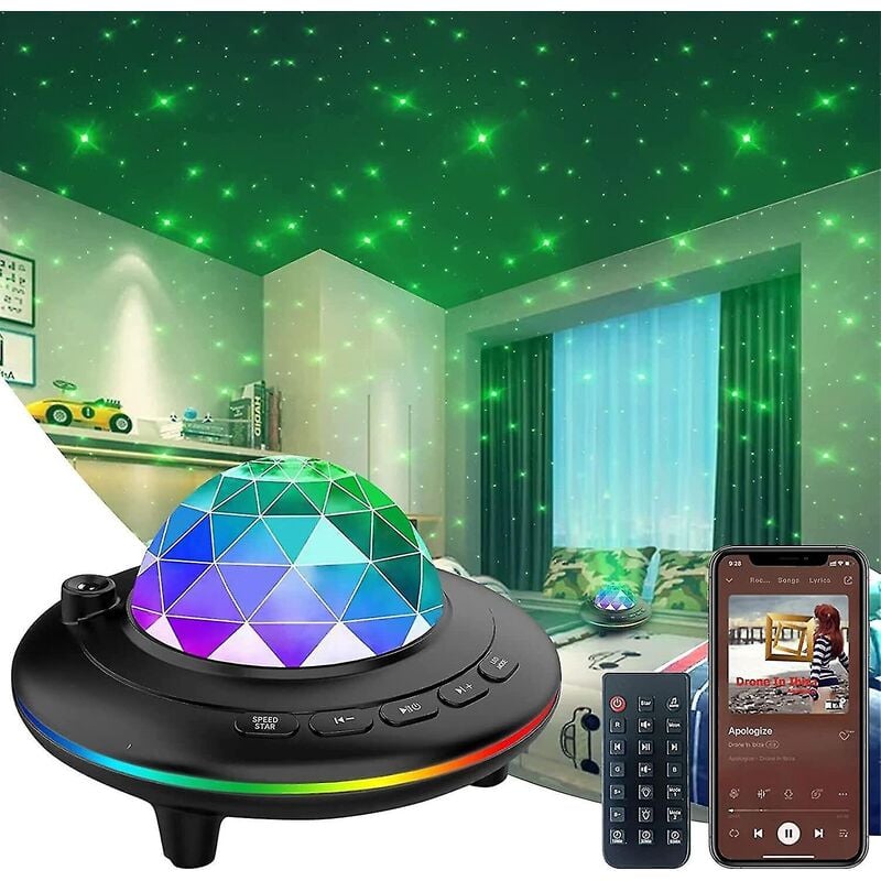Linghhang - Projecteur d'étoiles,Projecteur d'étoiles à led, veilleuse de nuit Bluetooth télécommandée,noir - black