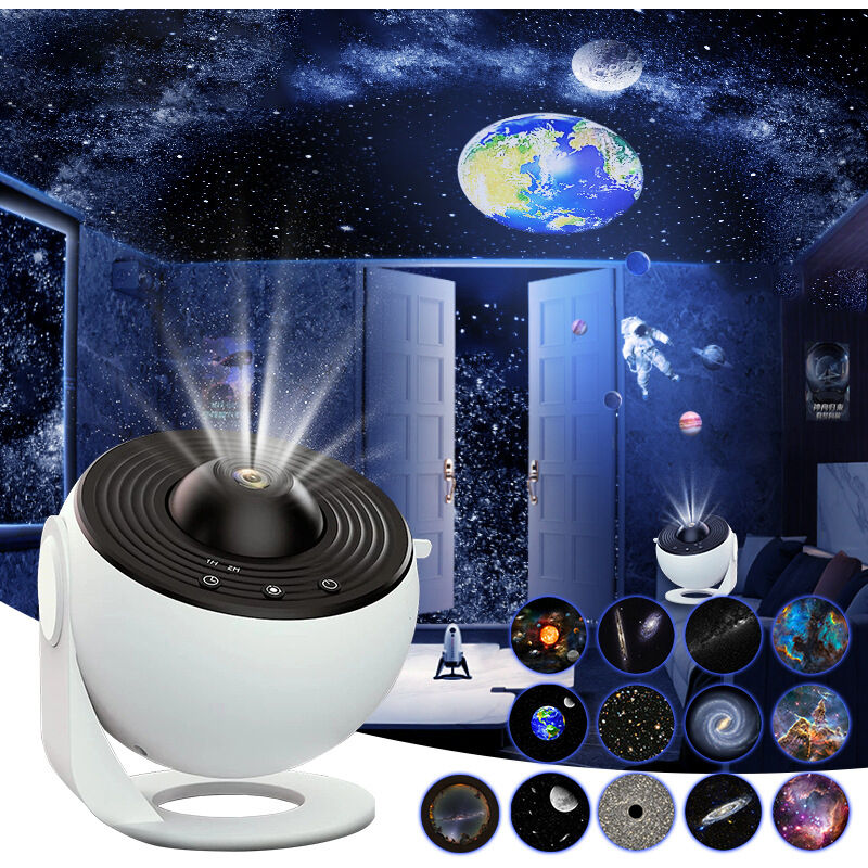 Projecteur Etoile Plafond 13 en 1 Projecteur Planetarium rotatif 360° veilleuse projecteur ciel étoile avec système solaire lune nébuleuse Galaxie