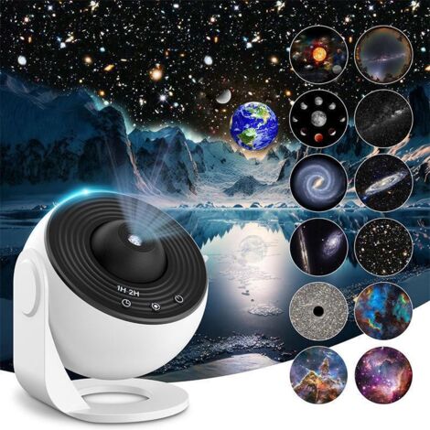 Projecteur Etoile Plafond 13 en 1 Projecteur Planetarium rotatif 360° veilleuse projecteur ciel étoile avec système solaire lune nébuleuse projecteur