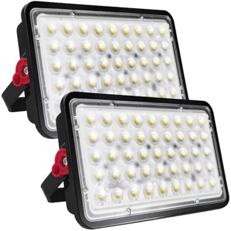 Projecteur extérieur LED 100W lot de 2, 10000LM Spot LED Extérieur IP66 étanche projecteur led extérieur Projecteur blanc froid 6500K, Eclairage Exterieur pour jardin cour