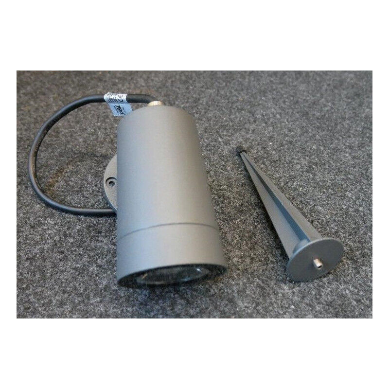 Projecteur extérieur led 11W sur piquet gris anthracite orientable ø 72x114mm 3000K 900lm alim 230V 80° IK08 IP65 cymba proj