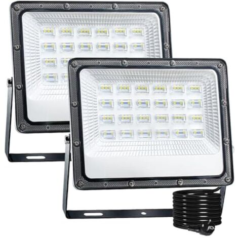 Projecteur extérieur LED, 50W Spot LED Extérieur projecteur led extérieur lot de 2, IP66 étanche 5000LM Projecteur blanc froid, Eclairage Exterieur Projecteur LED pour jardin,cour