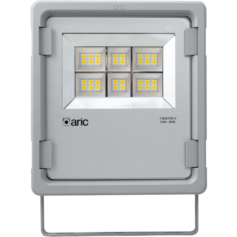 TWISTER 3 Proj. Ext. IP65 IK08 gris 90° LED intégré 70W 4000K 9100lm ARIC 50836