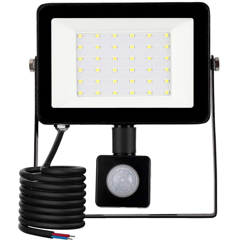 Projecteur extérieur LED,30W Lumière d'extérieure à détecteur de mouvement 6500K Spot led Extérieur,IP66 Lampe de Sécurité,pour Jardin Chantier