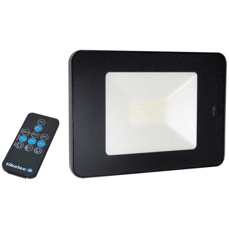 Projecteur led noir 52W / 4100LM avec détecteur de mouvement et télécommande IP65