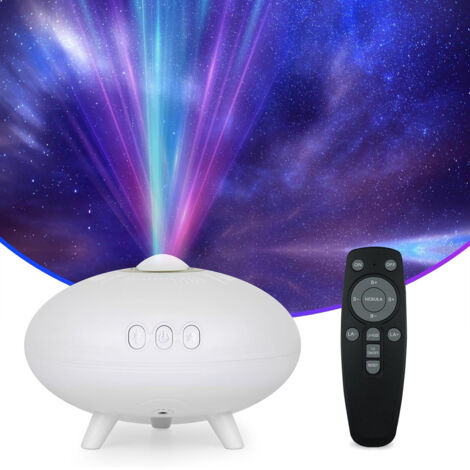 Projecteur galaxie OVNI veilleuse, télécommande, 7 couleurs, nébuleuse réglable