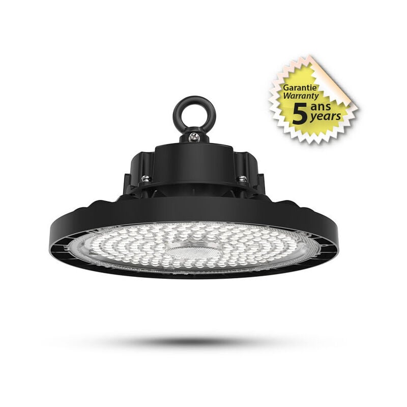 Miidex Lighting - Projecteur high bay led 200W - Éclairage Puissant 32000lm - Blanc Naturel 4000K - IP65 Étanche - Noir