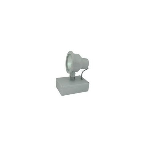 Projecteur iodure 70W gris H270mm Ø 145mm sur patére avec lampe 3000K GX8.5 5180lm platine elec T2 IK10 IP55 ILO EBENOID 079876