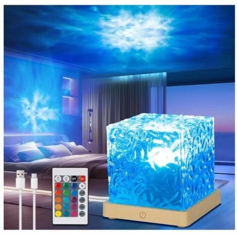 Projecteur Lampe Ciel Étoilé, Aurore Boréale avec Télécommande et Charge USB, pour Chambre