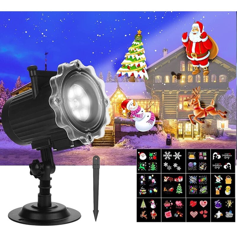 Projecteur laser projecteur décorations de Noël 12 cartes designs
