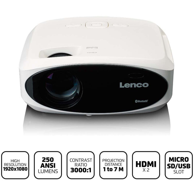 Lenco Projektoren LPJ-900WH - 1920 x 1080 - 250 lumens
