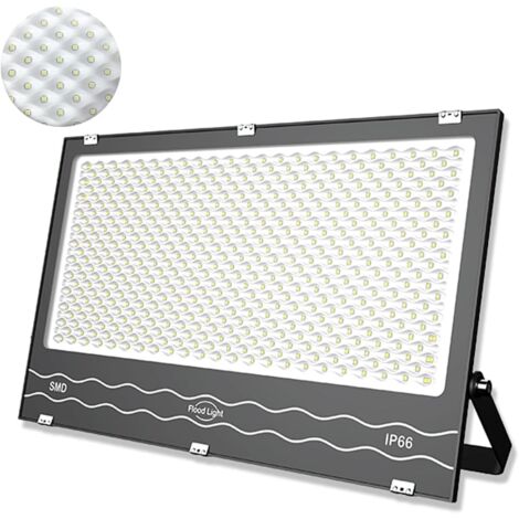 Projecteur LED 100 W, éclairage de sécurité extérieur à LED, étanchéité IP66, 10 000 lm, blanc lumière du jour 6 500 K, pour jardin, cour, garage, entrepôt, terrasse, panneau d'affichage, ultra lumine