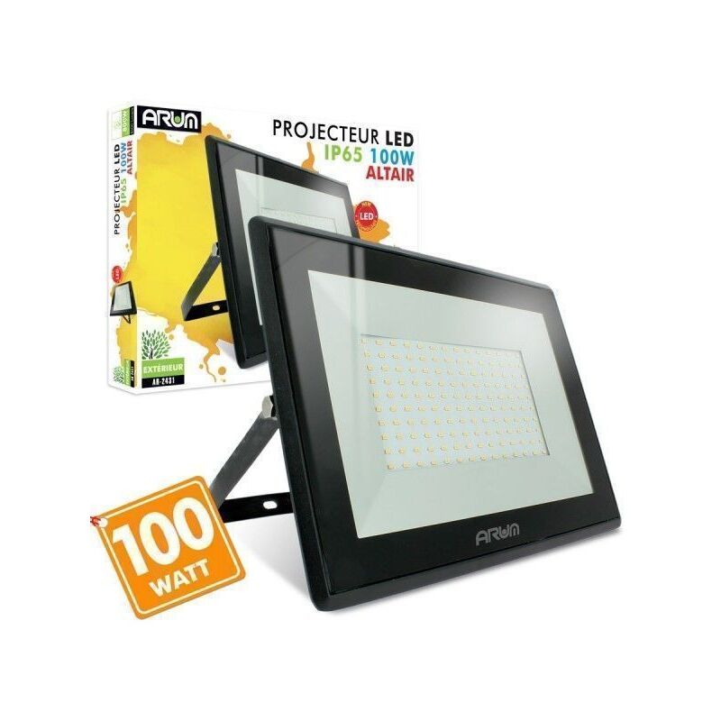 Projecteur led 100W 9000 Lumens IP65 Haute Luminosité Température de Couleur: Blanc Chaud 3000K Projecteur led 100W 9000 Lumens IP65 Haute Luminosité Température de Couleur: Blanc Chaud 3000K
