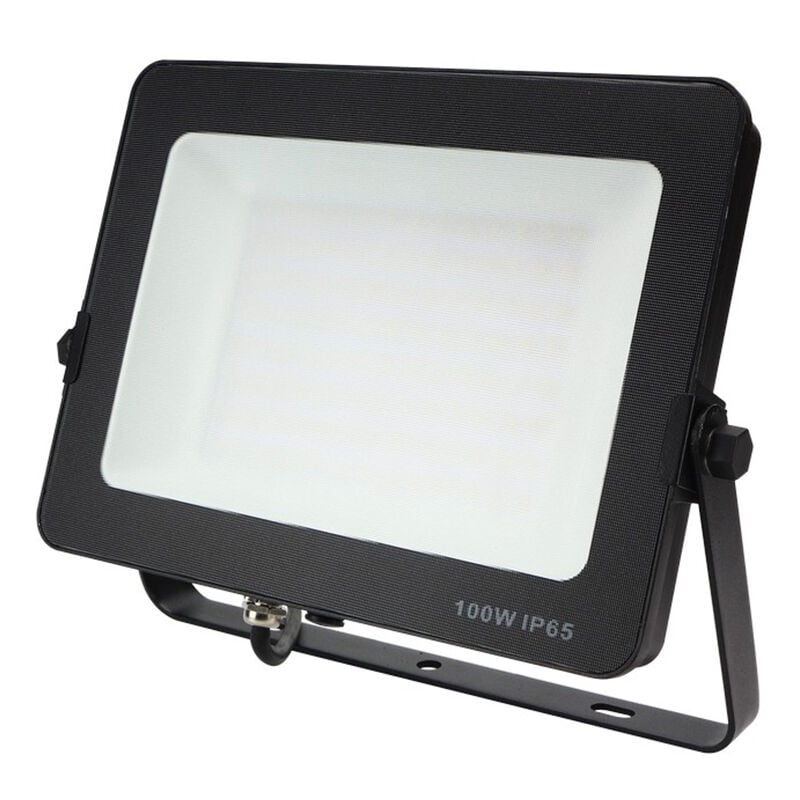 Projecteur led 100W Noir Étanche IP65 Blanc chaud 3000K Forte luminosité avec Osram Puce 11000 Lumens garage jardin terrain de sport Digilamp