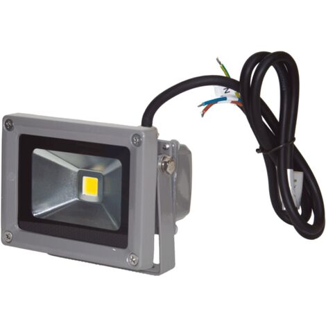 Projecteur LED 10W blanc neutre 4000K – 800 lumens – 12-24V DC – IP65 étanche pour extérieur – Boîtier aluminium gris durable – Ohm-Easy