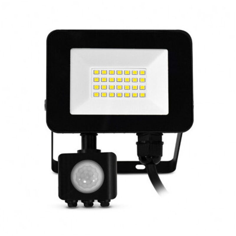 Projecteur LED Extérieur LUMOS SLIM II - 20W + détecteur IR Miidex Lighting® blanc-chaud-3000k - noir - avec-detecteur Projecteur LED Extérieur LUMOS SLIM II - 20W + détecteur IR Miidex Lighting® blanc-chaud-3000k - noir - avec-detecteur