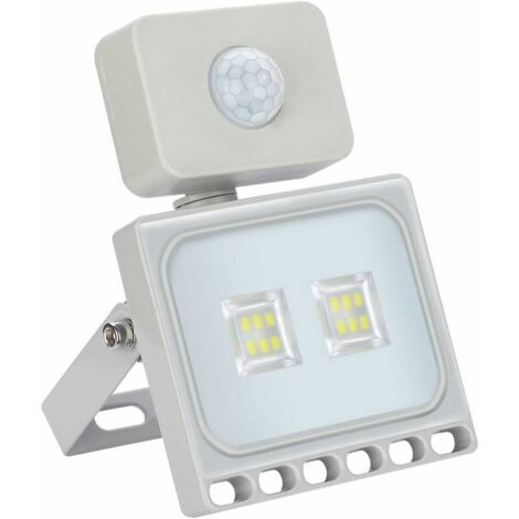 Projecteur LED 10W avec détecteur de mouvement, éclairage extérieur étanche IP65, éclairage de sécurité blanc froid 6000-6500K, projecteur LED extérieur pour cour, jardin, terrasse