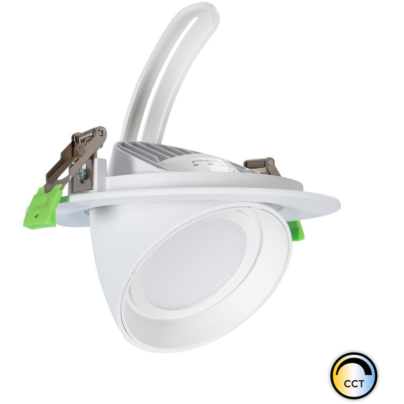 Downlight led 48W Rond Orientable osram cct 120 lm/W lifud Coupe ø 195 mm No Flicker 3000K - 4000K Sélectionnable (chaud-neutre)
