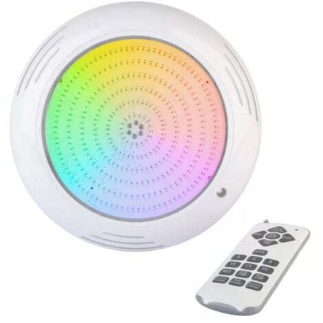 Projecteur LED 18W pour piscine hors sol – Multicolore avec télécommande – IP68 – Ø 240 mm – 563 lumens – Montage facile en bois – Crealys