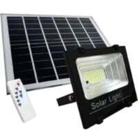 Projecteur LED 200 W, projecteur solaire d'extérieur avec télécommande, éclairage de sécurité solaire étanche IP67, marche/arrêt automatique pour cour, belvédère, porche, patio, garage, jardin