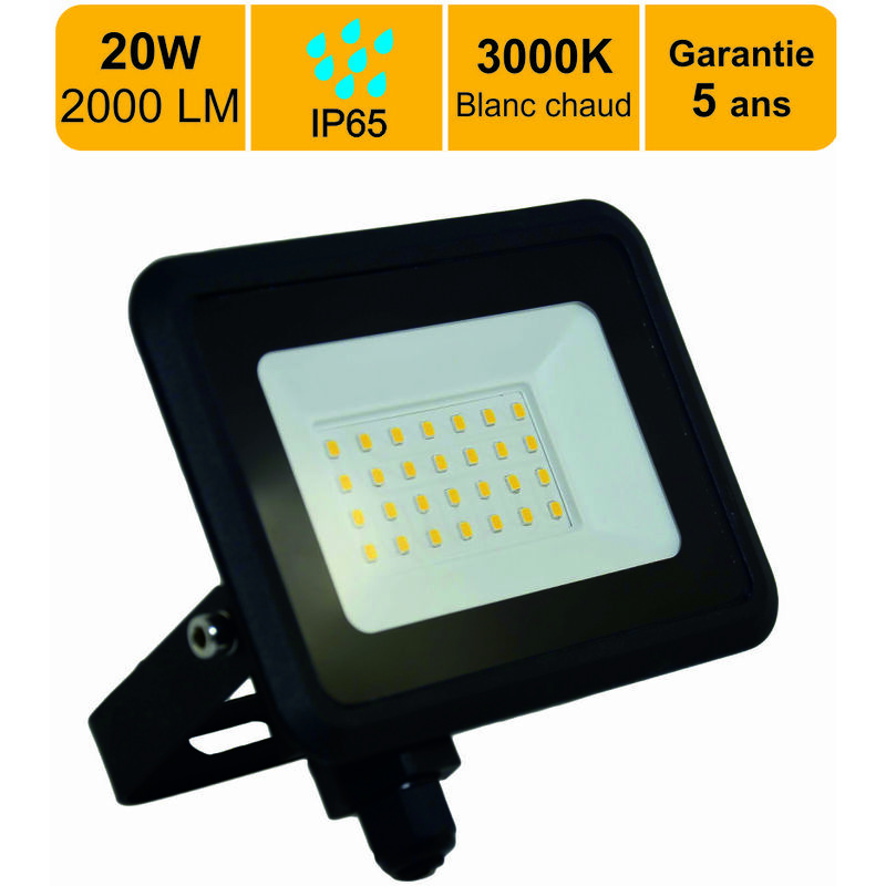 Jamais utilisé] Projecteur led 20W 2000 lm 3000K IP65 - Connexion en direct - garantie 5 ans