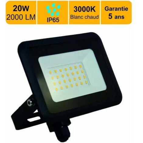 Projecteur LED 20W 2000 LM 3000K IP65 - Connexion en direct - garantie 5 ans (SKU Produit : 93626683  SKU Offre : 1024LIU34)