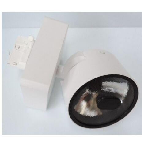 Projecteur LED 20W blanc Ø 134mm pour rail monophasé 3 allumages 3000K 978lm 230V 9° IP40 Zeno MEDIUM NSP TARGETTI 1T5353EL