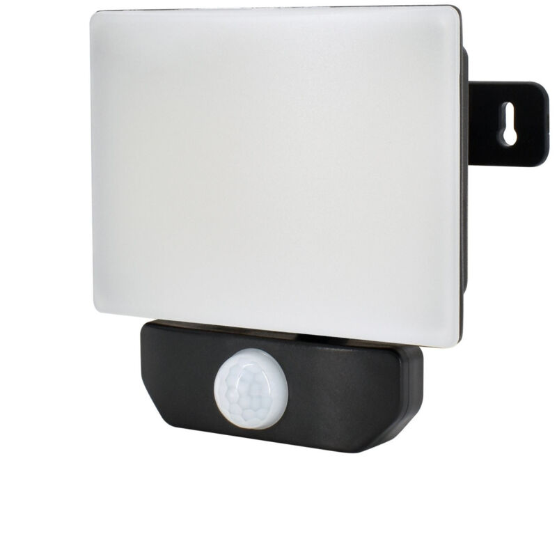 Projecteur led 20W - Blanc Naturel 4000K - 1800lm - IP65 - Détecteur pir - Noir