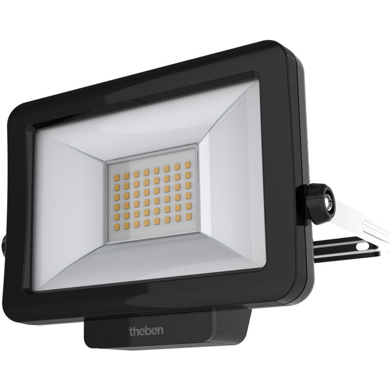 1020693 theLeda B20L w bk Projecteur à led de 20 w, rotatif à 360°, 3000 k, blanc chaud - Theben