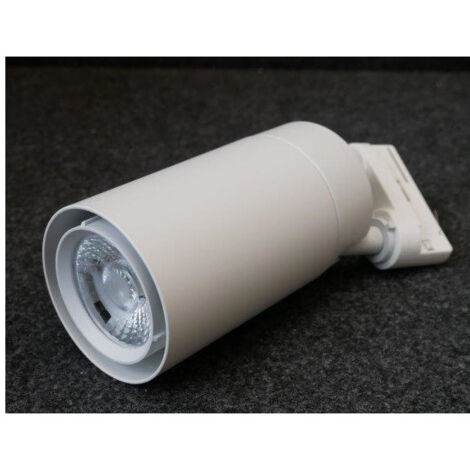 Projecteur LED 22W blanc orientable pour rail 3 allumages Ø 85x154mm 4000K 38° 230V dimmable IP20 RAFALE 2