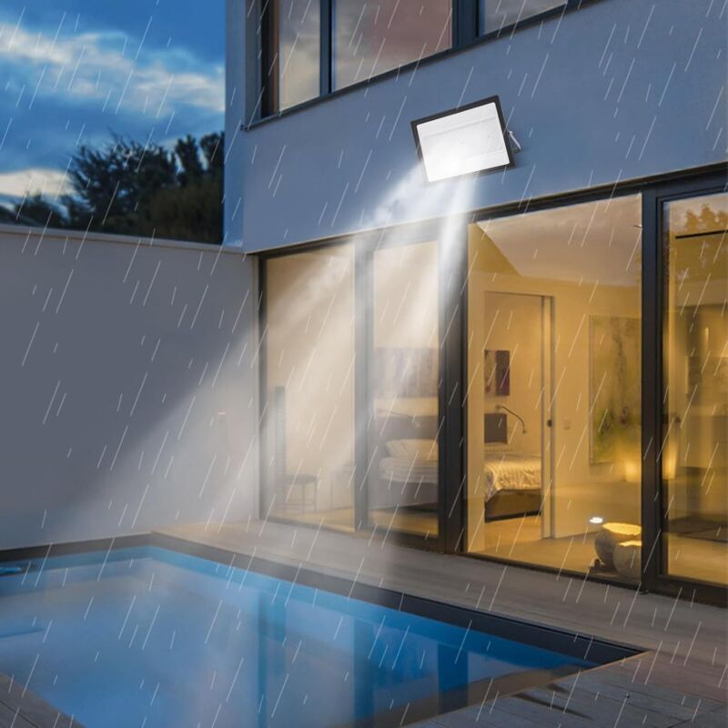 Projecteur LED 300W 6500K, lumières de sécurité super brillantes, projecteur extérieur IP66