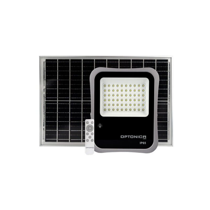Projecteur led Solaire avec Télécommande 30W 2400lm (240W) 90° Étanche IP65 Noir - Blanc du Jour 6000K