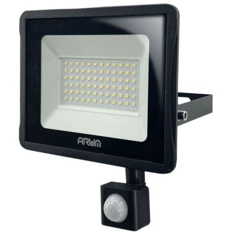 Projecteur LED 30W Noir détecteur de mouvement extérieur IP44  Température de Couleur: Blanc chaud 2700K