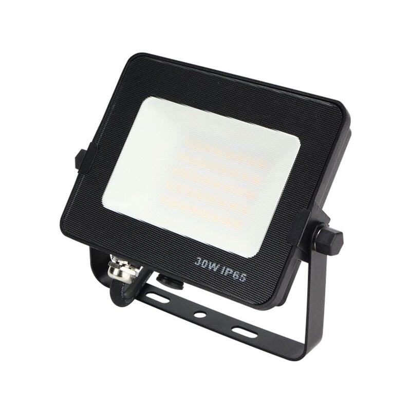 Projecteur led 30W Noir Étanche IP65 Forte luminosité avec Osram Puce 3300 Lumens Blanc froid 6400K atelier garage jardin terrain de sport Digilamp