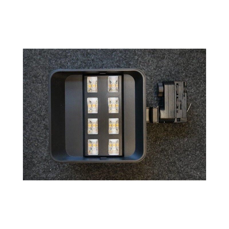Trajectoire - Projecteur led 30W noir orientableasymétrique 166x172x60mm pour rail 3 allumages 3000K 3000lm 230V IK04 IP20 Broad 3