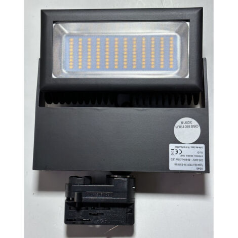 Projecteur LED 38W noir orientable 204x251x75 pour rail 3 allumages 3000K 4100lm 230V 150° IP20 Imax Trajectoire