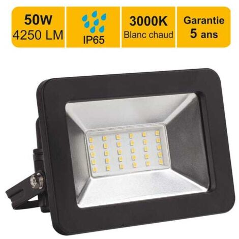 Projecteur LED 50W 4250 LM 3000K IP65 connexion en direct - garantie 5 ans