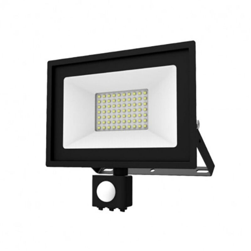 Projecteur led 50w + capteur noir - ip65 - 3000k Miidex 100741