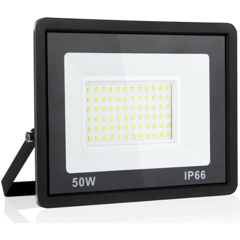 Projecteur LED 50w, 5400 Lm Projecteur LED Extérieur, Étanchéité Ip66 Lumière Blanche du jour 6000k Éclairage de Sécurité Extérieur pour Entrepôt, Garage, Arrière-Cour, Lot de 1 [Classe énergétique D]