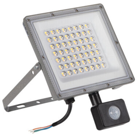 Projecteur LED 50W CCT détecteur PIR IP44 Kanlux gris