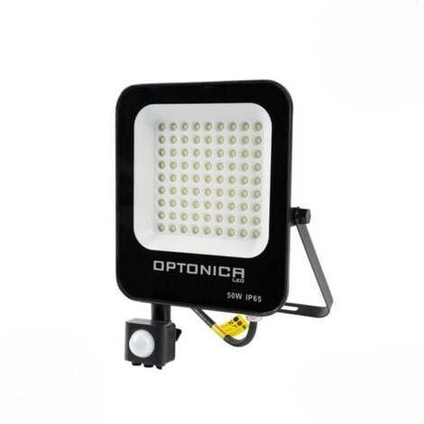 Projecteur LED 50W Détecteur de Mouvement Crépusculaire Extra Plat IP65 NOIR - Blanc Neutre 4000K - 5500K - SILAMP