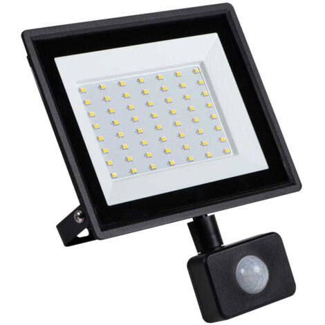 Projecteur LED 50W détecteur IP44 4000K noir Miledo