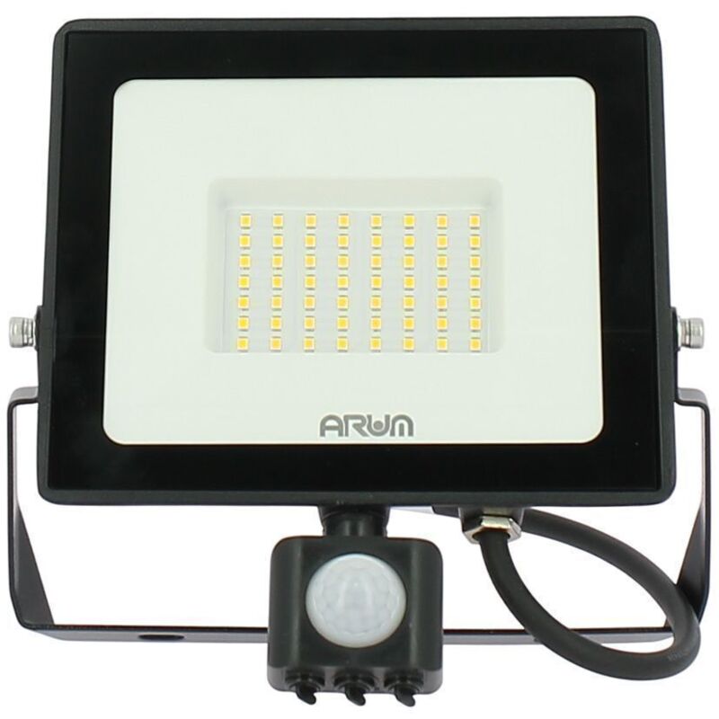 Arum Lighting – Projecteur à détecteur de mouvement 50W IP44 – Lumière blanche froide 6000K – Angle d'éclairage 120° – Lumens 4500 pour extérieur