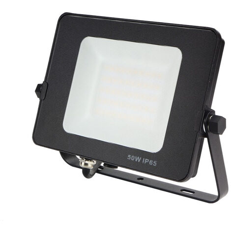 Projecteur LED 50W Noir Étanche IP65 Blanc froid 6000K Forte luminosité avec Osram Puce 5500 Lumens atelier garage jardin terrain de sport - Digilamp
