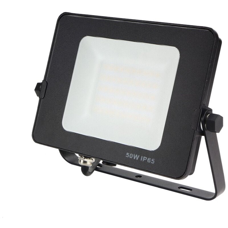Projecteur led 50W Noir Étanche IP65 Blanc froid 6000K Forte luminosité avec Osram Puce 5500 Lumens atelier garage jardin terrain de sport Digilamp