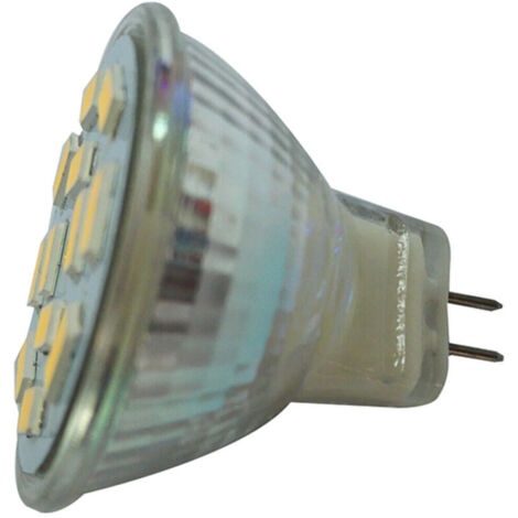 Projecteur LED 6W Blanc Chaud 12V DC GU4 MR11 12 SMD 5730 570 Lumens