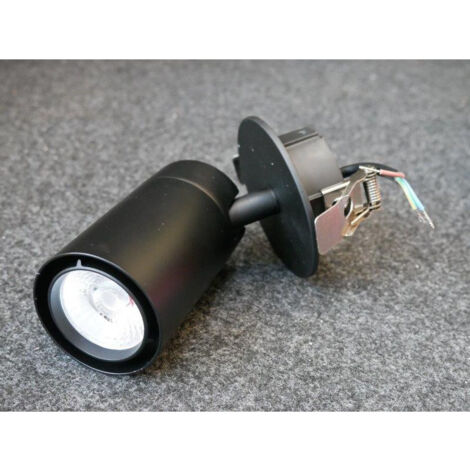Projecteur LED 8W noir encastré Ø 60x106mm orientable 3000K alim 230V dimmable 38° IK08 IP20 Rafale 2 TRAJECTOIRE